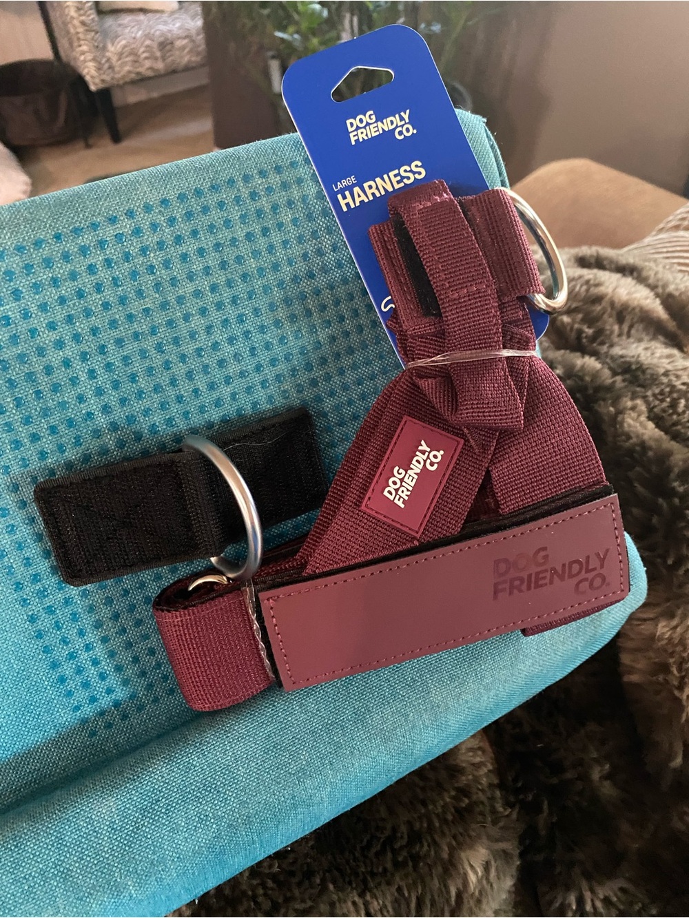 Large Burgundy Dog Harness